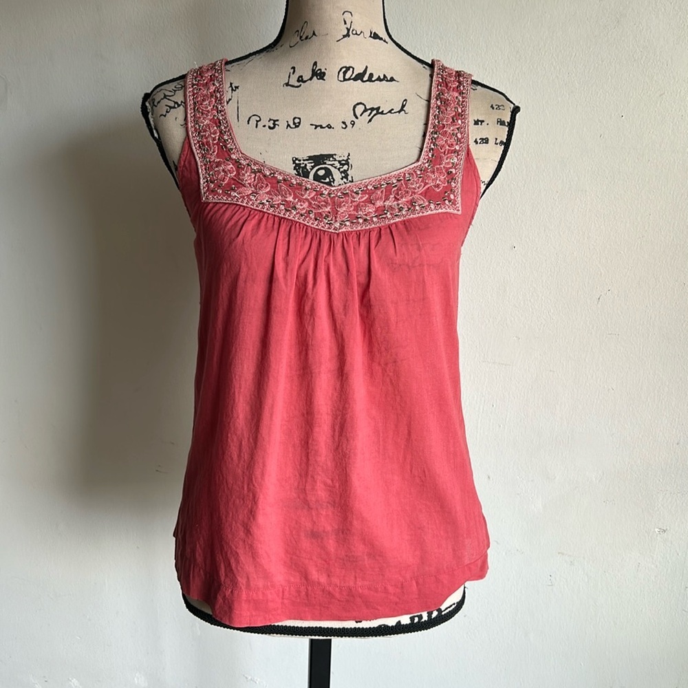 Lucky Brand Sleeveless Decorated Embroidered Top Size XS - Picture 2 of 9